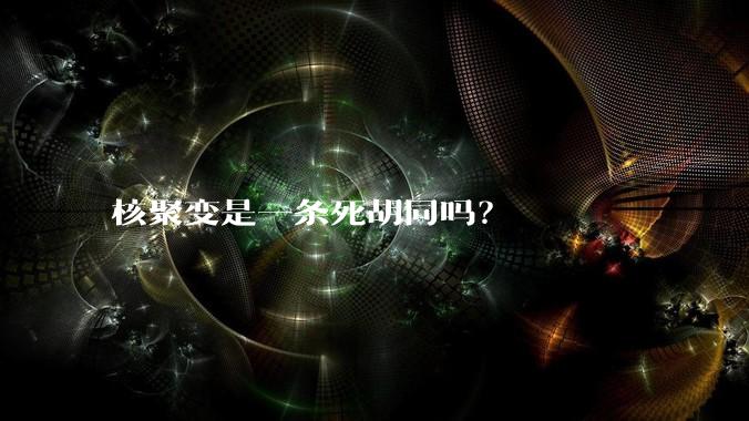 核聚变是一条死胡同吗？