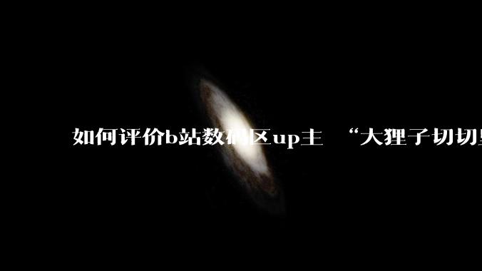 如何评价b站数码区up主 “大狸子切切里”?